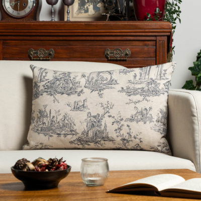 Chateau Toile XL Rectangular Cushion in Dove Grey