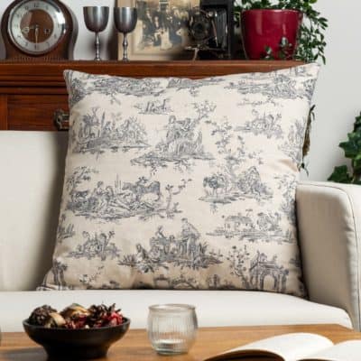 Chateau Toile Extra-Large Cushion in Dove Grey