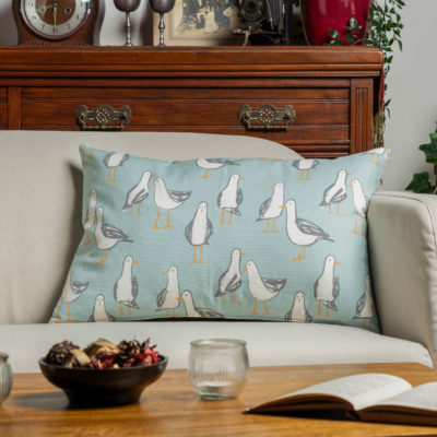 Seagull XL Rectangular Cushion in Duck Egg Blue