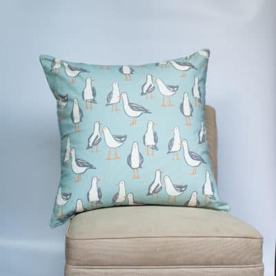 Seagull Extra-Large Cushion in Duck Egg