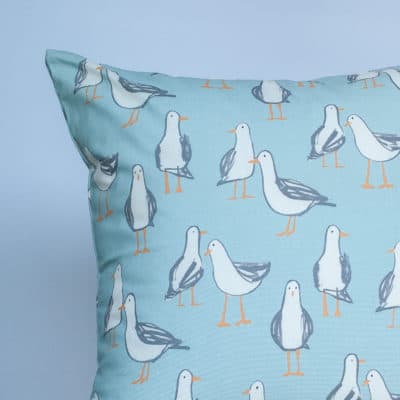 Seagull Extra-Large Cushion in Duck Egg