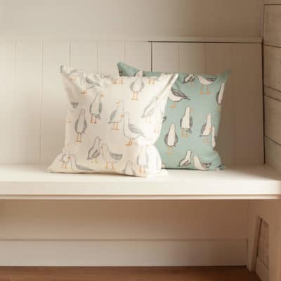 Seagull Cushion in White