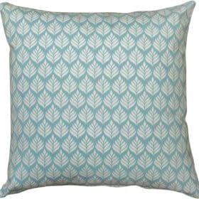 Extra Large Minimalist Scandi Leaf Cushion in Duck Egg