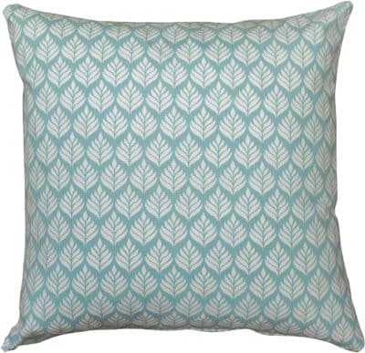 Extra Large Minimalist Scandi Leaf Cushion in Duck Egg