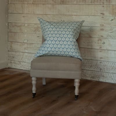 Extra Large Minimalist Scandi Leaf Cushion in Cornflower