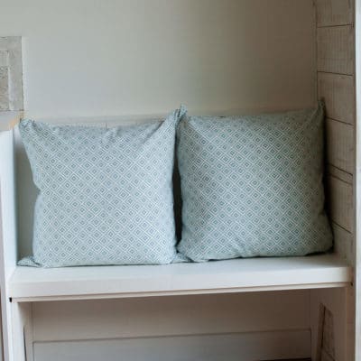 Extra Large Scandi Ikat Cushion in Duck Egg