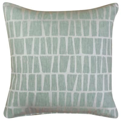 Relaxed Geometric Brickwork Cushion in Mineral Blue