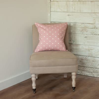 Polkadot Print Cushion in Blush Pink