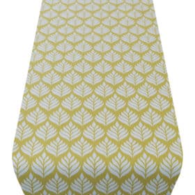 Scandi Leaf Table Runner in Ochre Yellow