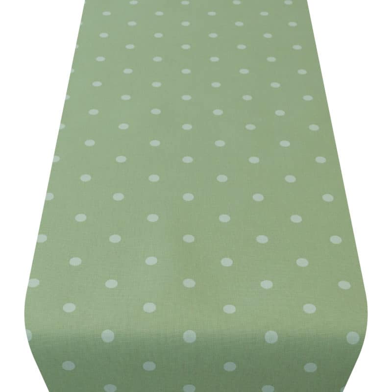 Polka Dot Table Runner in Sage Green