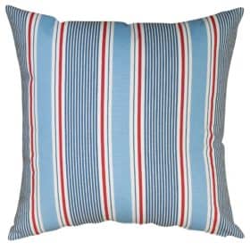 Coastal Stripe Extra-Large Cushion in Soft Blue and Red