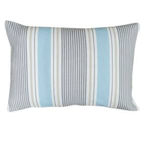 Coastal Stripe Boudoir Cushion in Duck Egg Blue