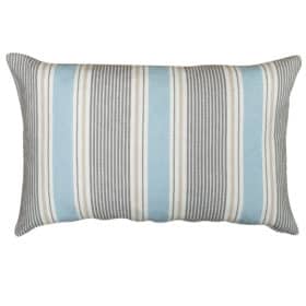 Coastal Stripe XL Rectangular Cushion in Duck Egg Blue