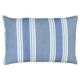 Coastal Stripe Boudoir Cushion in Navy Blue