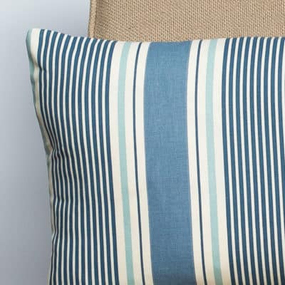 Coastal Stripe Boudoir Cushion in Navy Blue