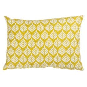 Minimalist Scandi Leaf Boudoir Cushion in Yellow