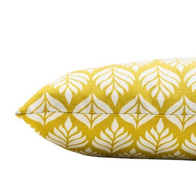 Minimalist Scandi Leaf Boudoir Cushion in Yellow