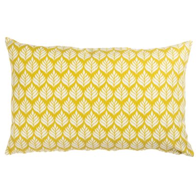 Minimalist Scandi Leaf XL Rectangular Cushion in Yellow