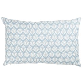 Minimalist Scandi Leaf XL Rectangular Cushion in Cornflower Blue