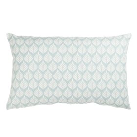 Minimalist Scandi Leaf XL Rectangular Cushion in Duck Egg Blue