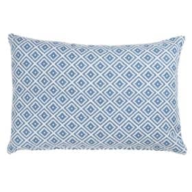 Scandi Ikat Boudoir Cushion in Denim