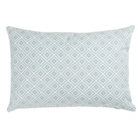 Scandi Ikat Boudoir Cushion in Duck Egg Blue