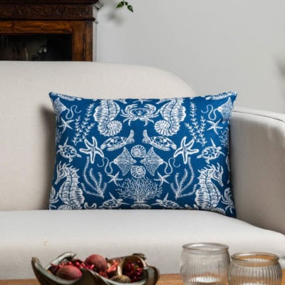 Sea Parade Navy Blue Boudoir Cushion Cover