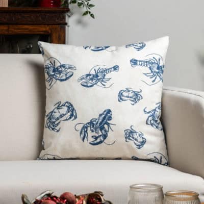 Crab and Lobster Nautical Cushion Cover
