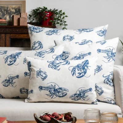 Crab and Lobster Nautical Cushion Cover