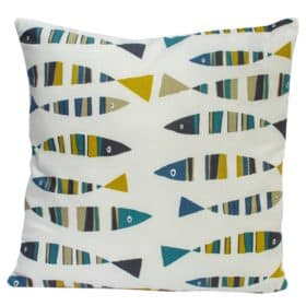 Green and Blue Sardines Cushion