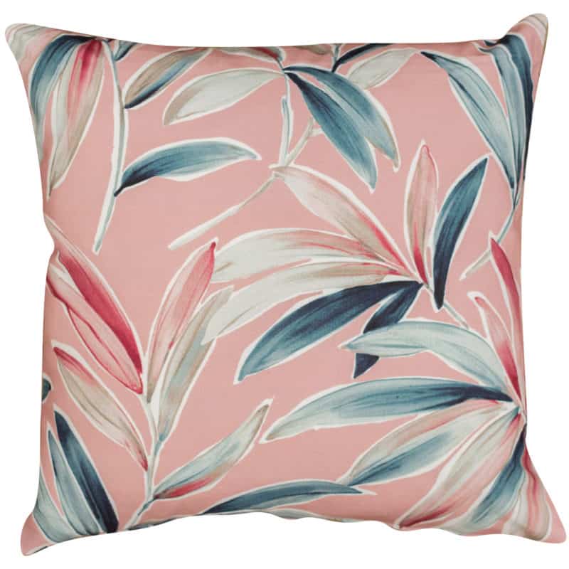 Tropical Banana Leaf Print Cushion in Pink