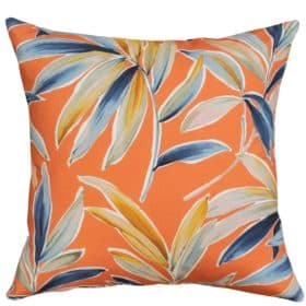 Tropical Banana Leaf Print Cushion in Orange
