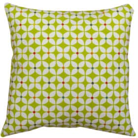 Retro Mini Geometric Print Cushion in Lime Green