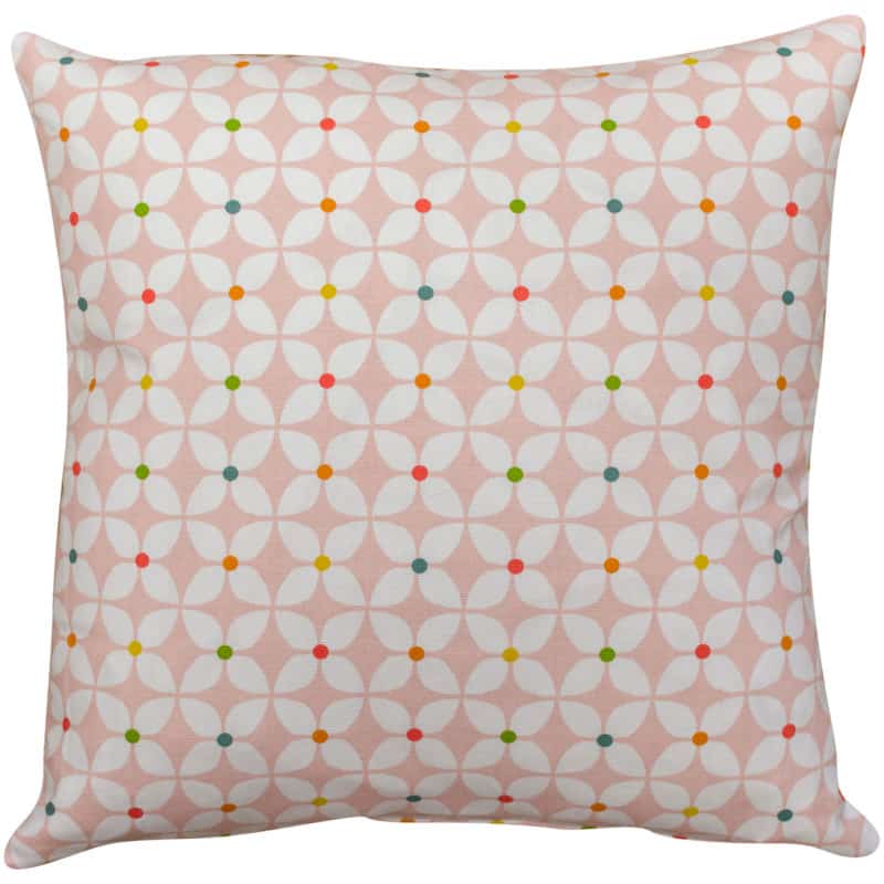 Retro Mini Geometric Print Cushion in Pink