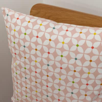 Retro Mini Geometric Print Cushion in Pink
