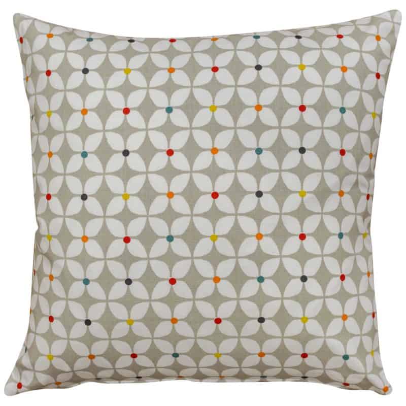 Retro Mini Geometric Print Cushion in Grey