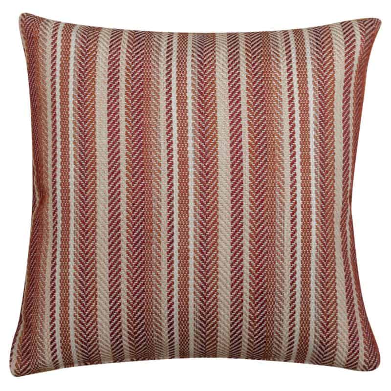 Herringbone Striped Cushion in Maroon Red