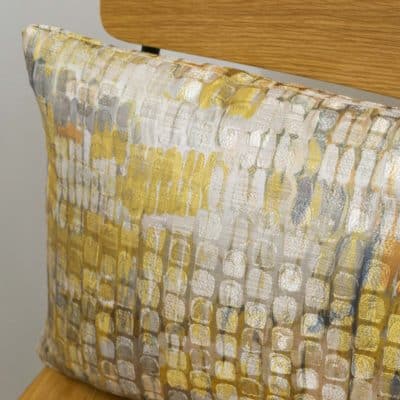Painterly Boudoir Cushion in Ochre Yellow
