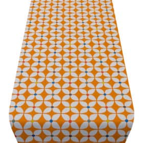 Retro Mini Geometric Dot Table Runner in Bright Orange