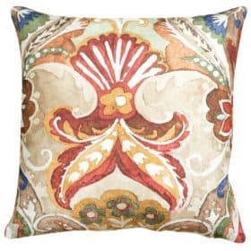 Decadent Damask Print Cushion in Peony