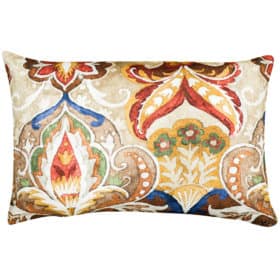 Decadent Damask Print XL Rectangular Cushion in Peony