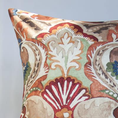 Decadent Damask Print Extra-Large Cushion in Peony