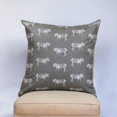 Zebra Motif Grey Extra-Large Cushion