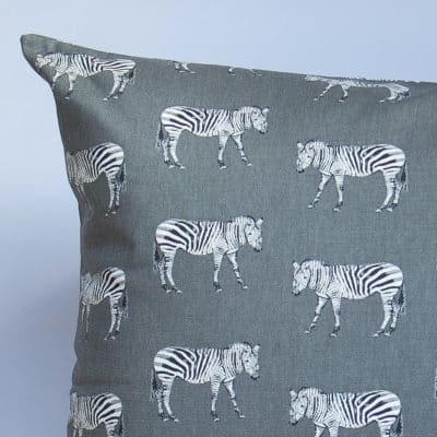 Zebra Motif Grey Extra-Large Cushion