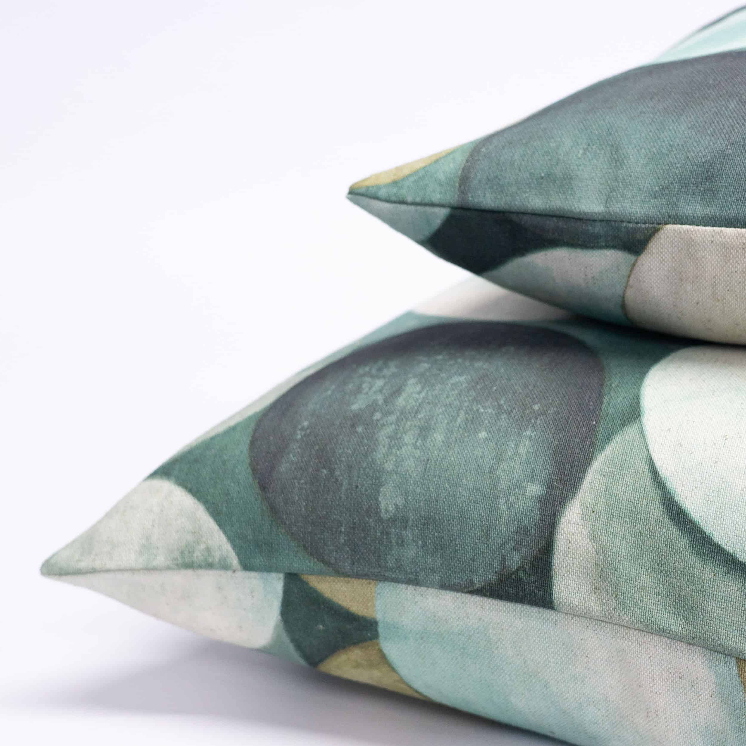 Zen Pebbles XL Rectangular Cushion Cover in Mineral Green