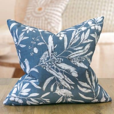 Forest Fauna Cushion in Cornflower Blue