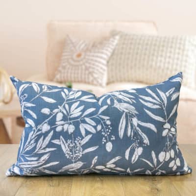 Forest Fauna XL Rectangular Cushion in Cornflower Blue