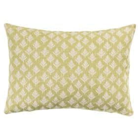 Rustic Leaf Linen Blend Boudoir Cushion in Pale Green