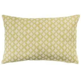 Rustic Leaf Linen Blend XL Rectangular Cushion in Pale Green