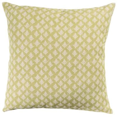 Rustic Leaf Linen Blend Extra-Large Cushion in Pale Green